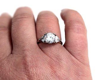 Bague en argent sterling brillant AVON vintage 1998 : zircone cubique taille 7