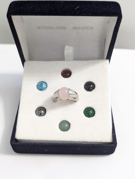 Sterling Silver Gemstone Ball Ring: 7 Interchange… - image 5