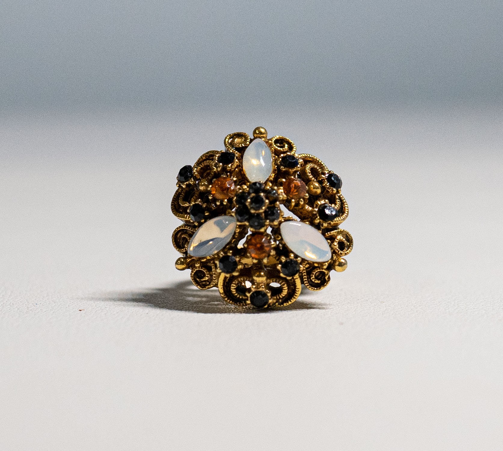 【希少✨】FLORENZA/フロレンザ　ヴィンテージ　天然石　ゴールド　リング Vintage Florenza Ring Adjustible - Etsy