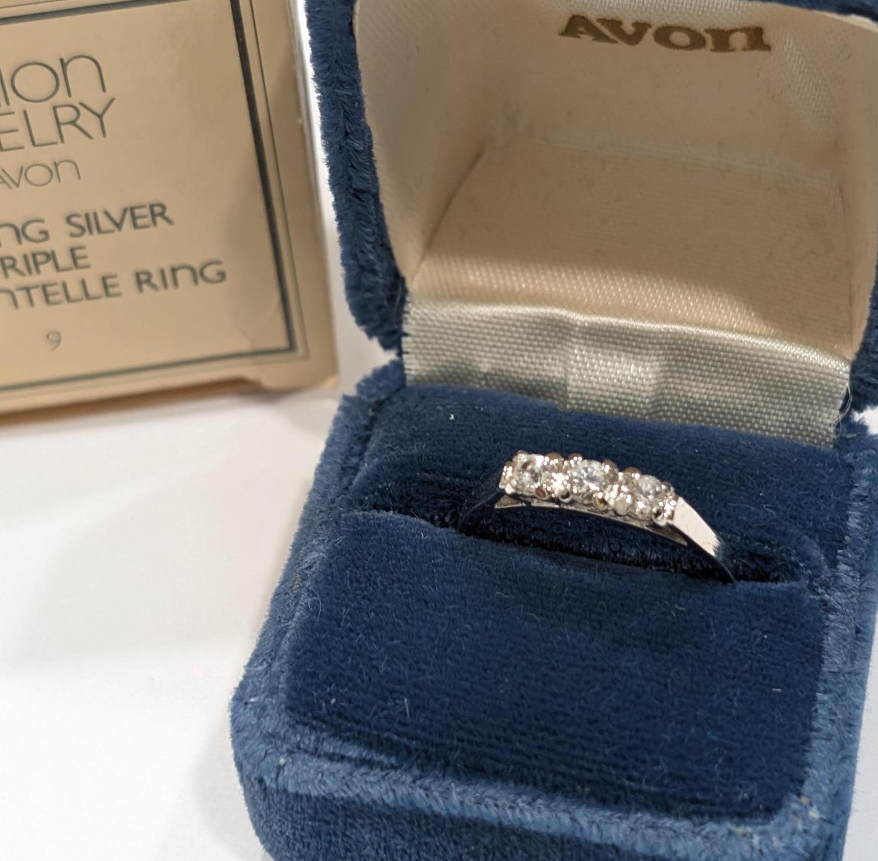 Vintage 1983 AVON Sterling Silver Brilliantelle Ring - Size 9 New Old Stock  - Etsy, image size:1791x1755