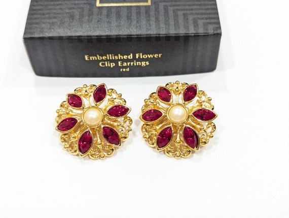 Signed Avon Earrings Very Rare Avon Embellished F… - image 5