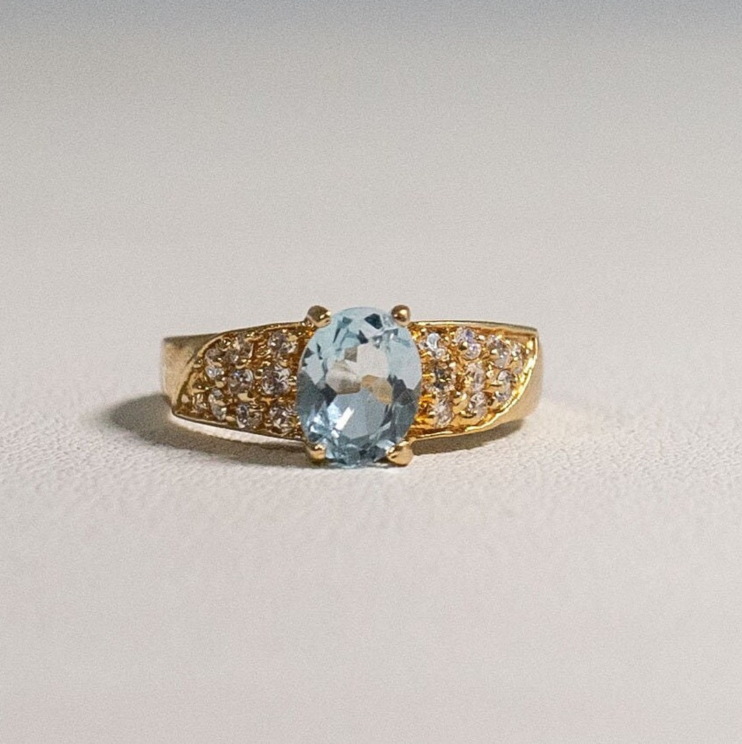 Vintage Signed 14k HGE LIND CFJ Yellow Gold Finish Ring With