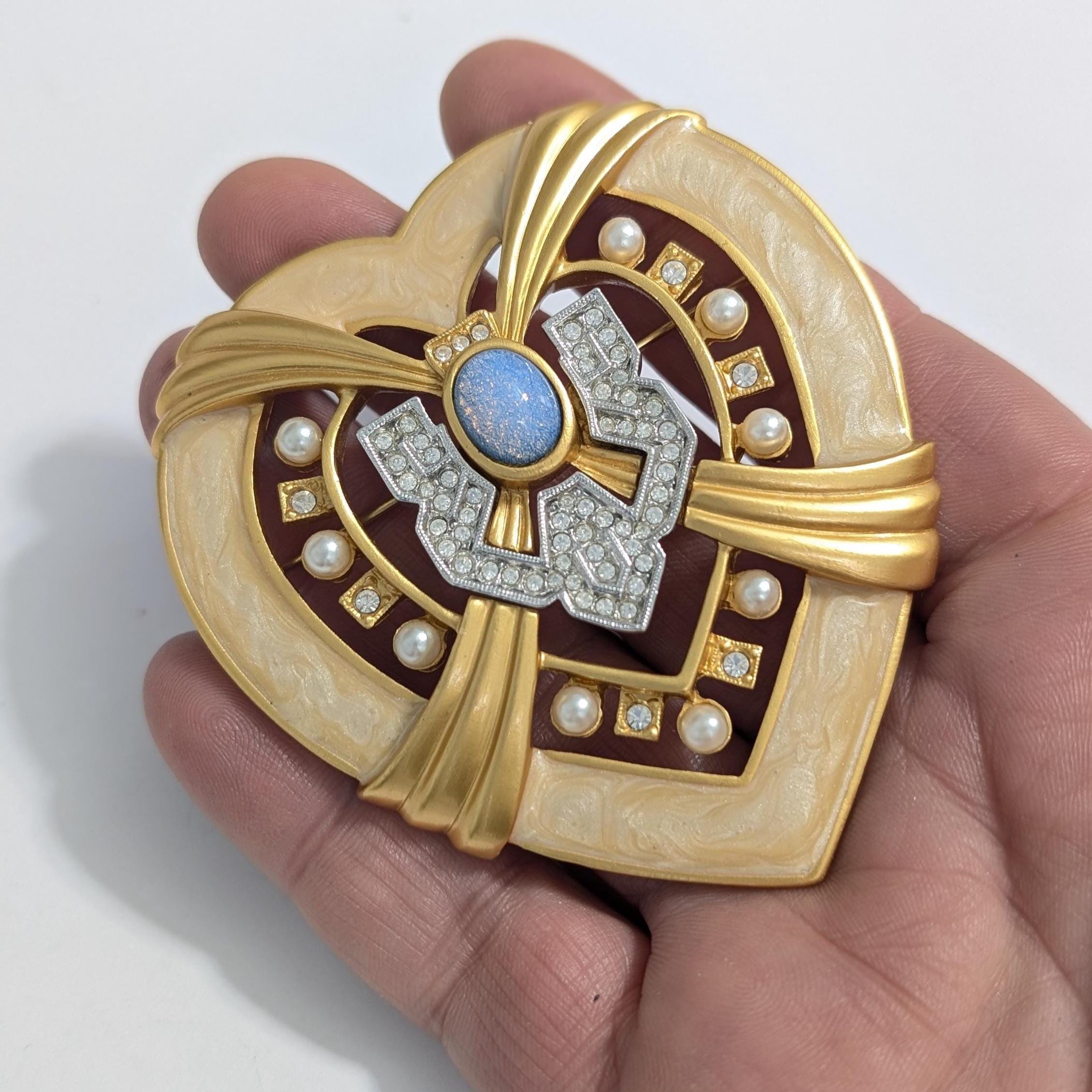 Elizabeth Taylor Avon Heart of Hollywood Opal Signed Pin Brooch - Etsy