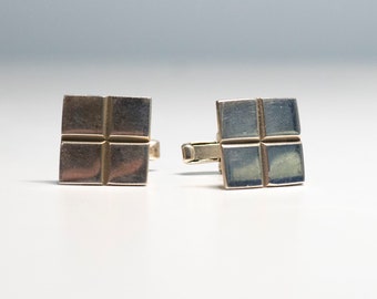 Vintage Sterling Cowboy Western 925 Sterling Silver Square Cross Cufflinks Solid Sterling Silver Men's Cufflinks Square 17 Grams 3/4 inch