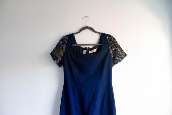 Vintage Evening Dress Niteline by Della Roufogali Beaded Sequins