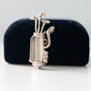 OOAK for Golf Lovers Taxco Mexico Sterling Silver 925 Golf Bag And Clubs Pin Brooch Marked Taxco Mexico TR-10