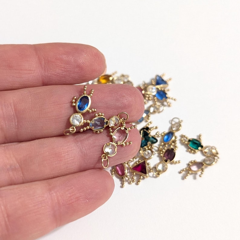 VINTAGE Solid 14K Yellow Gold BIRTHSTONE Babies Boy & Girl Pendant