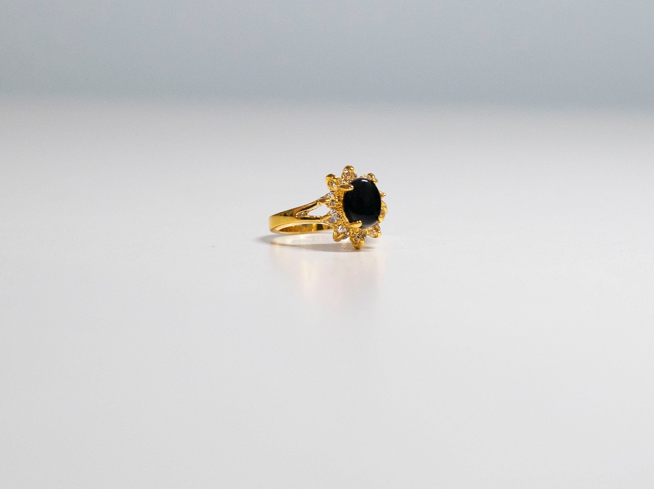18K Yellow Gold Oval Bypass Pave Diamond Twist Engagement