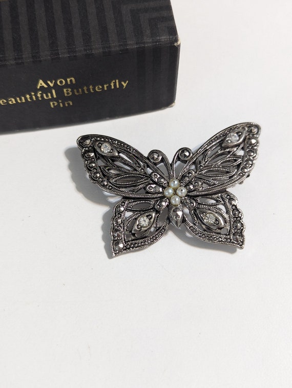 Avon Ornate Filigree Monarch Butterfly Marcasite S