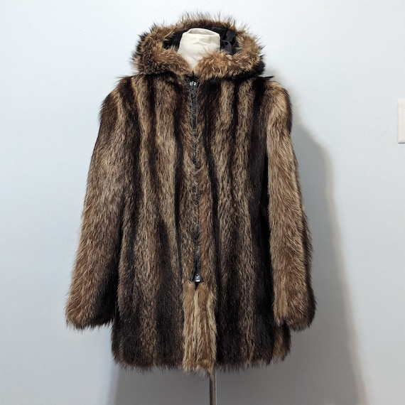 Raccoon fur hood coat discount