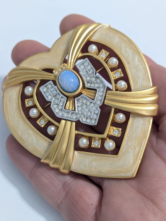 Elizabeth Taylor Avon Heart of Hollywood Opal Signed Pin Brooch - Etsy