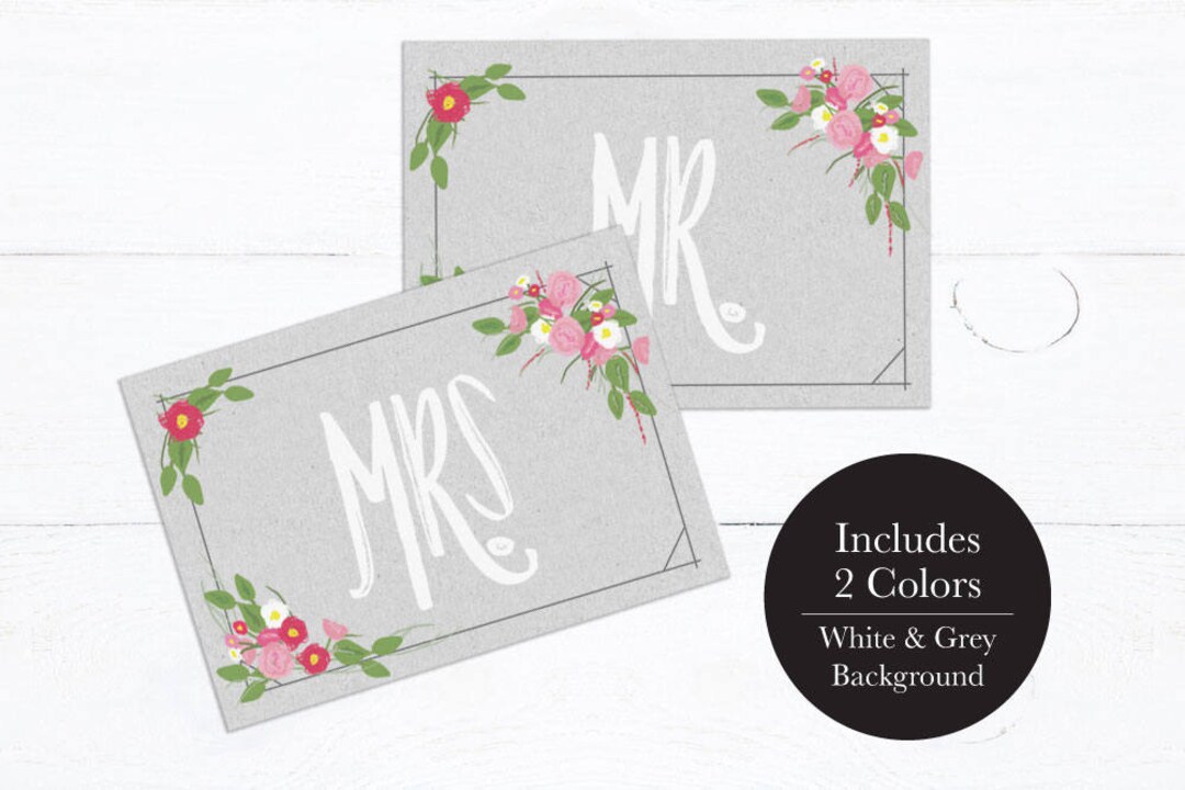 Printable Mr &amp; Mrs Sign, Wedding Sign, Wedding Decor, Instant Download ...