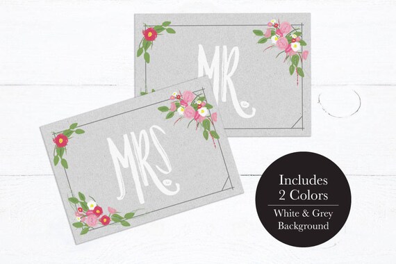 Printable Mr &amp; Mrs Sign Wedding Sign Wedding Decor Instant | Etsy