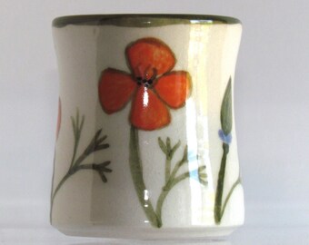 Shot Glass with California Poppy Design