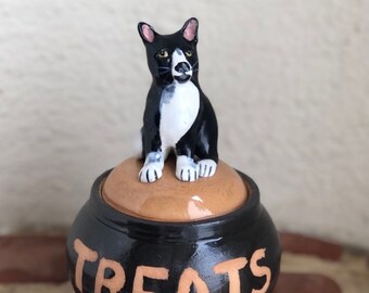 Tarro de golosinas para gatos Tuxedo