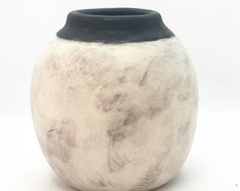 Vase with Muted Turquoise and Black Glazes