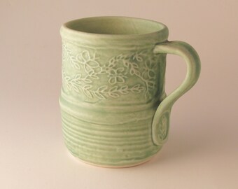 San Souci Mug with Vine and Butterfly Design