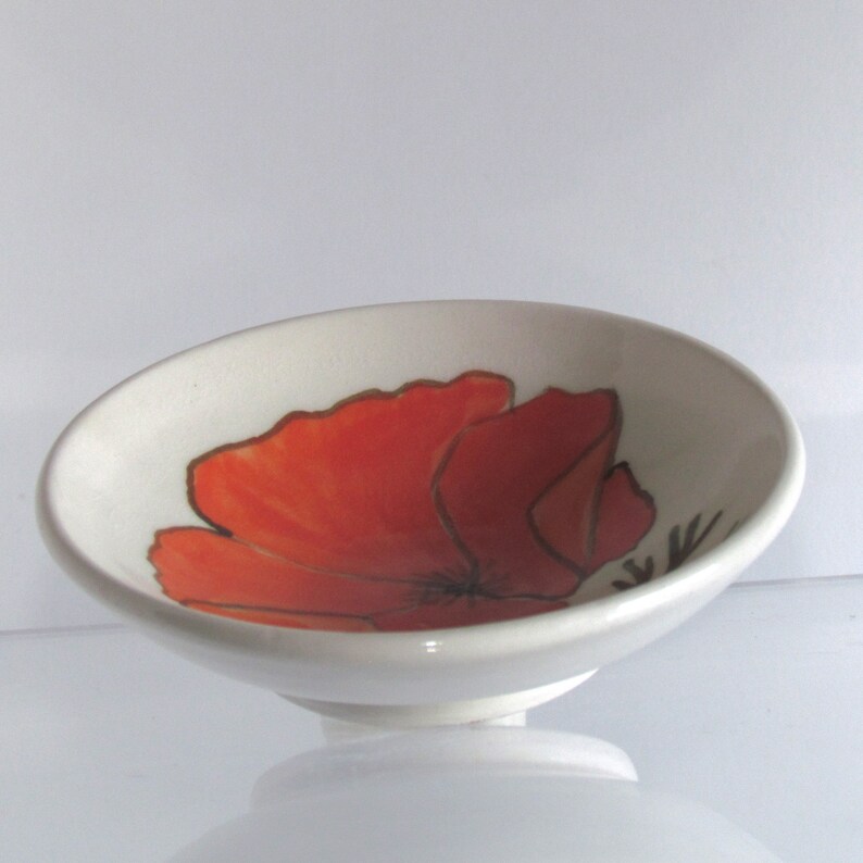 Trinket Bowl with California Poppy Design zdjęcie 6