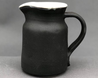 Ceramic Pitcher with Black and Turquoise Glaze