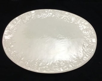 Ceramic Serving Platter with Wild Rose Design