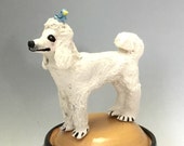 Dog Treat Jar with Poodle and Blue Bird