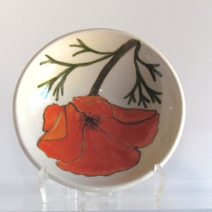 Trinket Bowl with California Poppy Design zdjęcie 5