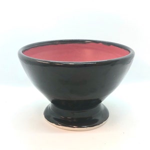 Pedestal Bowl with Red and Brown Glazes image 4