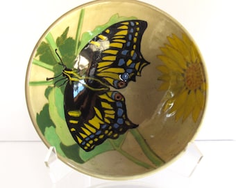Porcelain Bowl with Swallowtail Butterfly