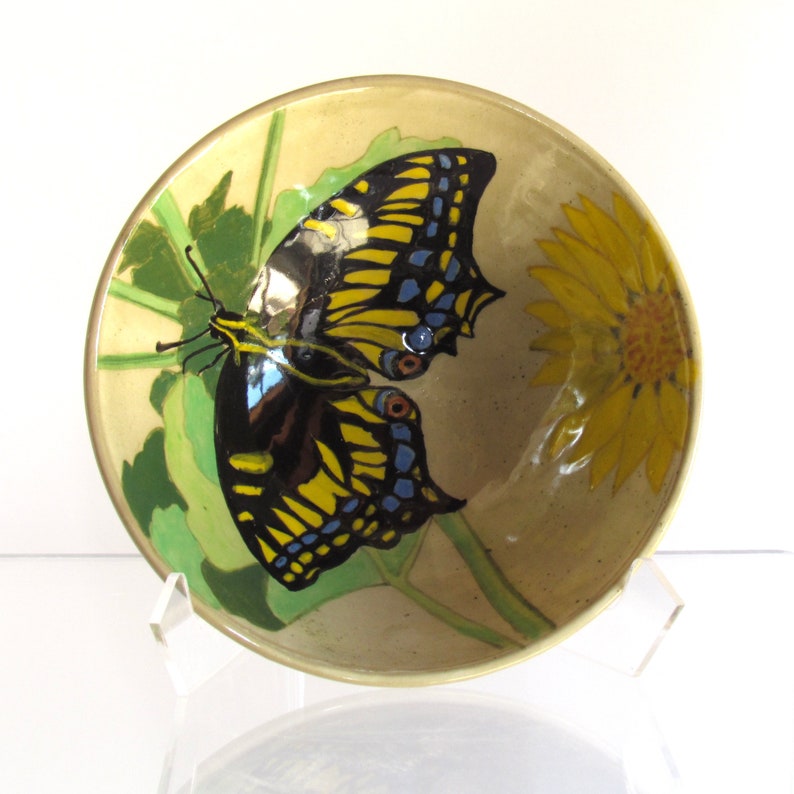 Porcelain Bowl with Swallowtail Butterfly image 1