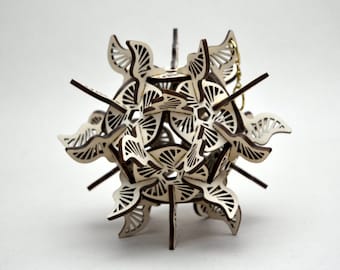 Sun Dancer Dodecahedron Plywood Ornament