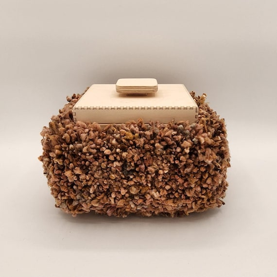 Hairy Monster Box #1, Hand-Tufted Cotton Fur, Signed Art Piece