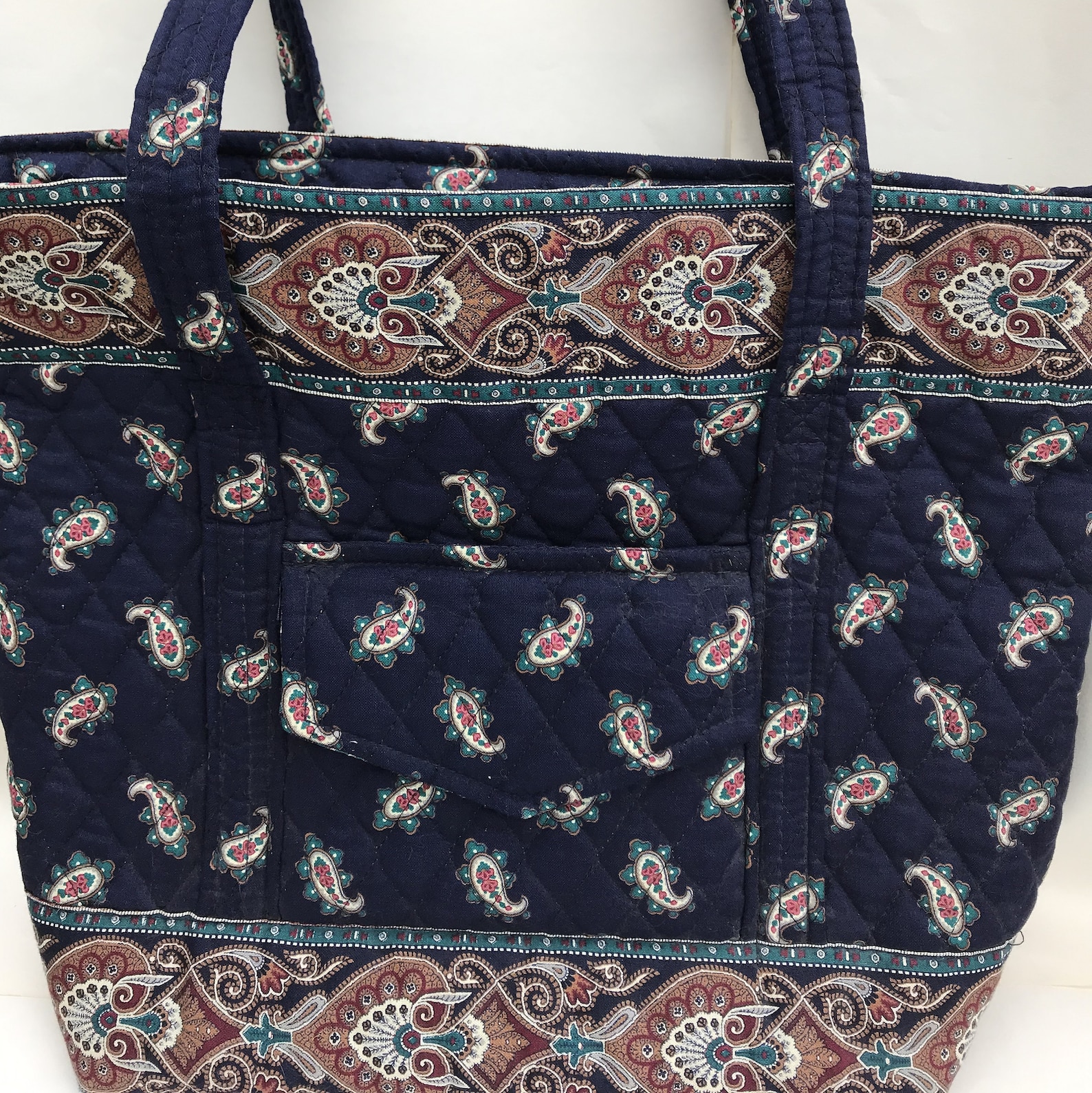 Vintage Navy Paisley Vera Bradley Quilted Fabric Purse Etsy 日本