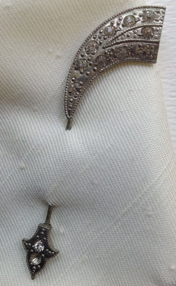 Vintage Antique Rhinestone Hairpin Brooch Stickpi… - image 5