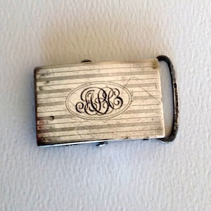 Vintage Sterling Belt Buckle Monogrammed