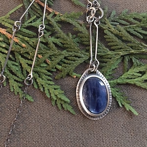 Sterling Silver and Kyanite One Of a Kind Necklace Handmade by Michelle Zjala Winter Myska Jewelry