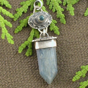 Sterling Silver Kyanite One Of a Kind Necklace Handmade by Michelle Zjala Winter Myska Jewelry