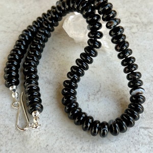 Black Sardonyx Candy Necklace   Hand Knotted Gemstone Necklace