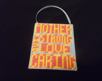 Plastic Canvas Mother Mini Wall Hanging