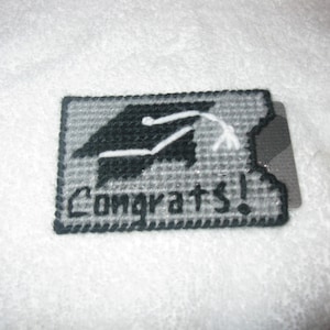 Porta-cartões de presente de graduação em lona plástica - Design 1