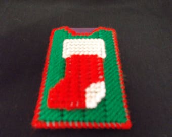 Plastic Canvas Christmas Stocking Gift Card Holder or Money Holder