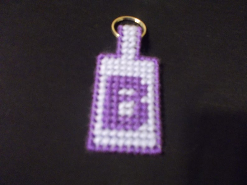 Plastic Canvas Monogram Keychain Etsy