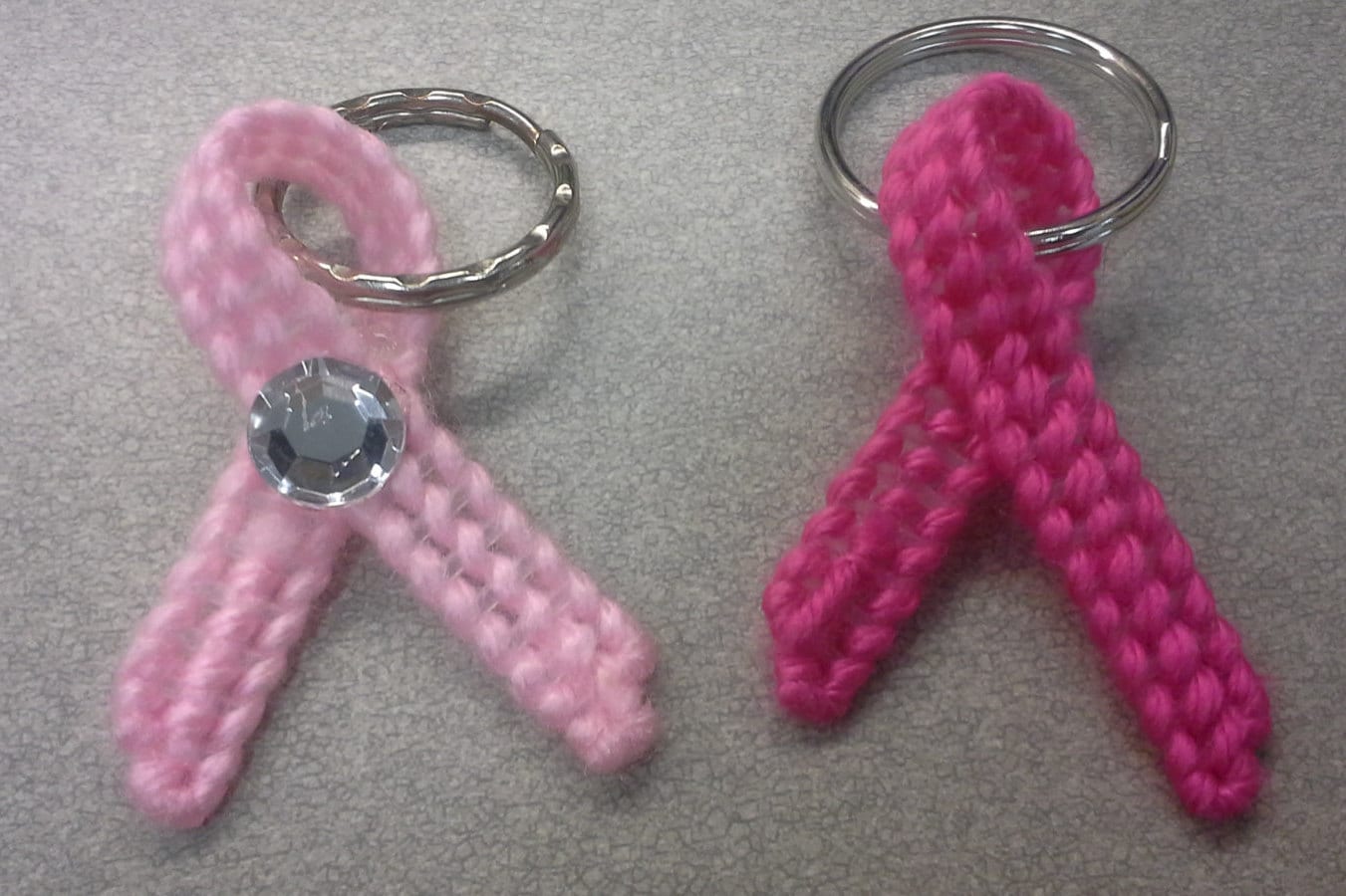 Plastic Canvas Cancer Awareness Ribbon Keychain - Etsy