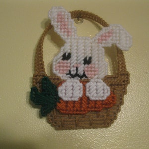 Plastic Canvas Easter Bunny in a Basket Magnet - Etsy