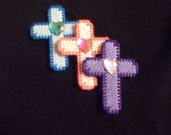 Plastic Canvas Cross Magnet