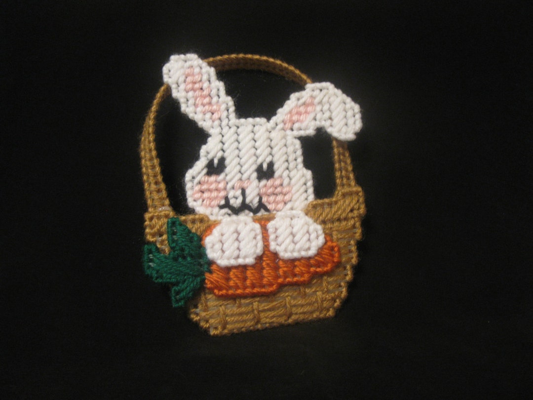 Plastic Canvas Easter Bunny in a Basket Etsy