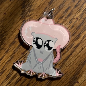 Possum Cowboy Keychain Charm
