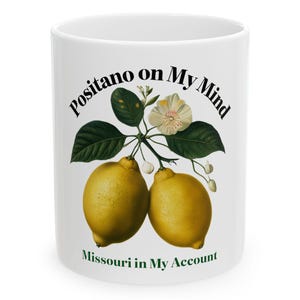 Positano on My Mind Ceramic Mug Coastal Lemon Coffee Cup Mediterranean Morning Vibes Travel-Inspired Gift for Coffee Lovers