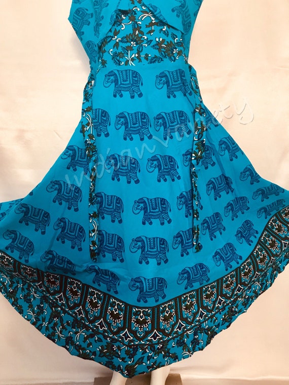 blue color long frock