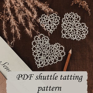 PDF Hearts Shuttle Tatting PDF Pattern, Frivolite