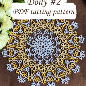 PDF Shuttle Tatting Muster Deckchen #2